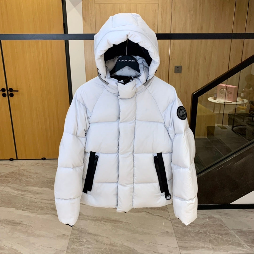Canada Goose Hooded Puffer Jacket with Contrast Zip Pockets
