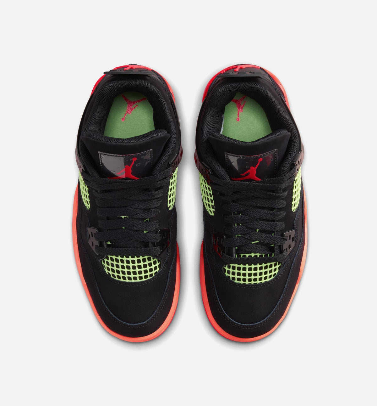 Air Jordan 4 Retro Grade School Lifestyle Shoe - Black/Infrared 23/Bright Mango