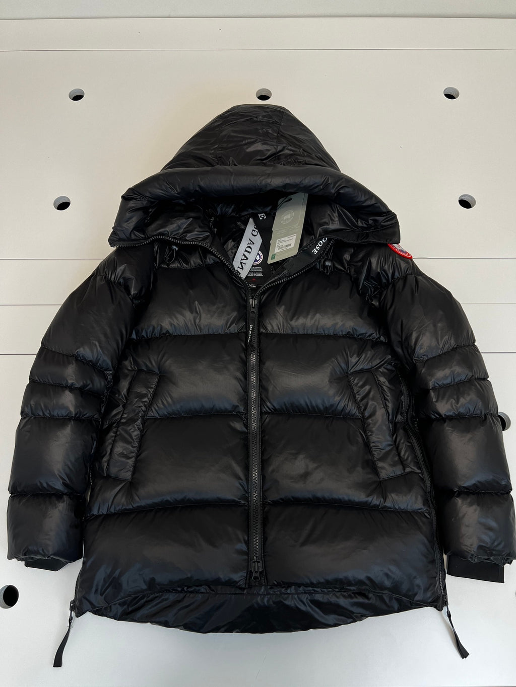 Canada Goose Women's Hooded Puffer Jacket with Curved Hem