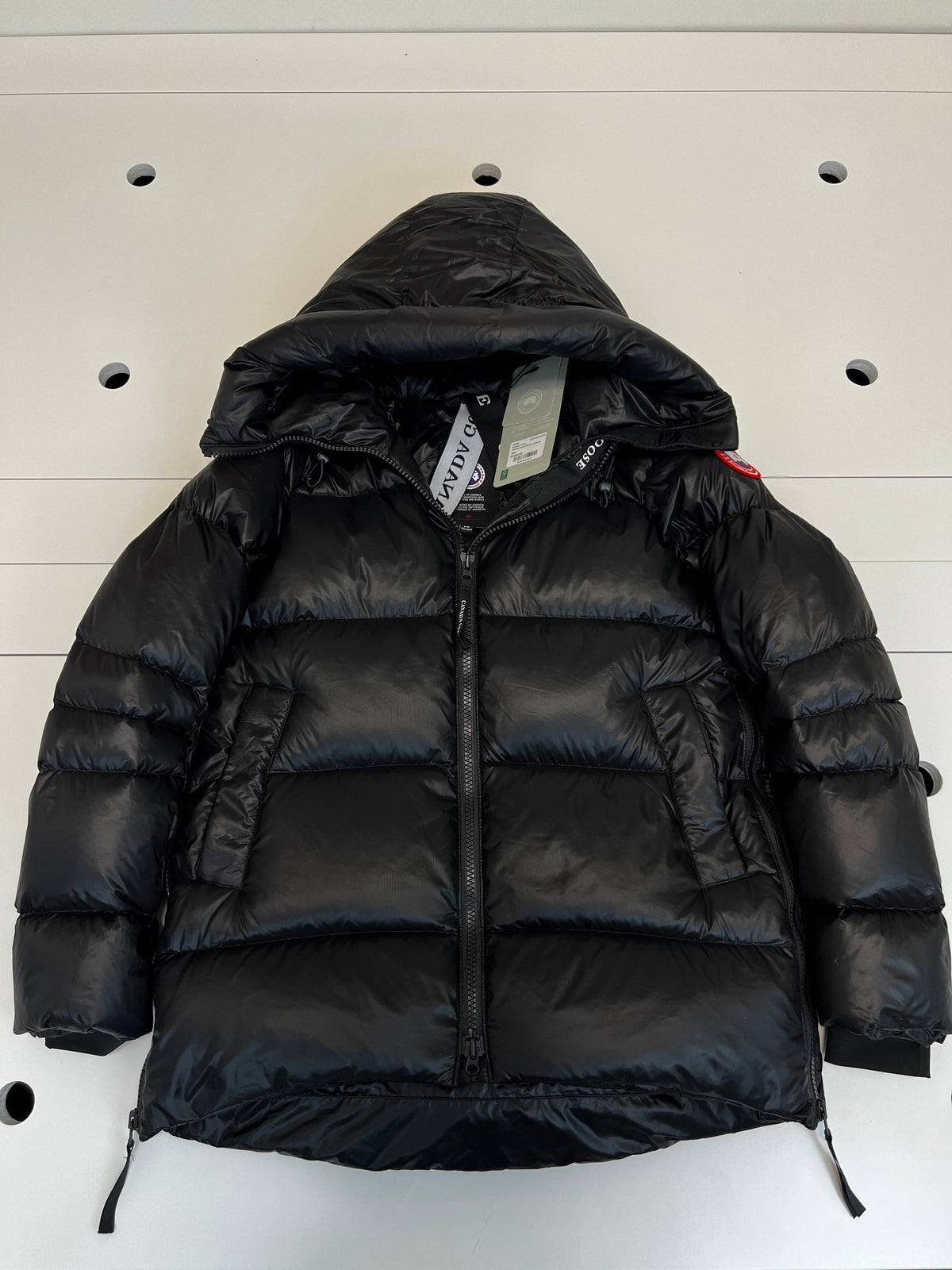 Canada Goose Women's Hooded Puffer Jacket with Curved Hem