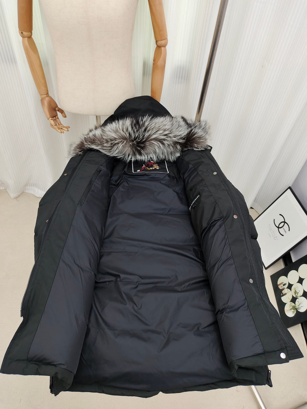 Moose Knuckles Women's Long Quilted Parka with Trimmed Hood