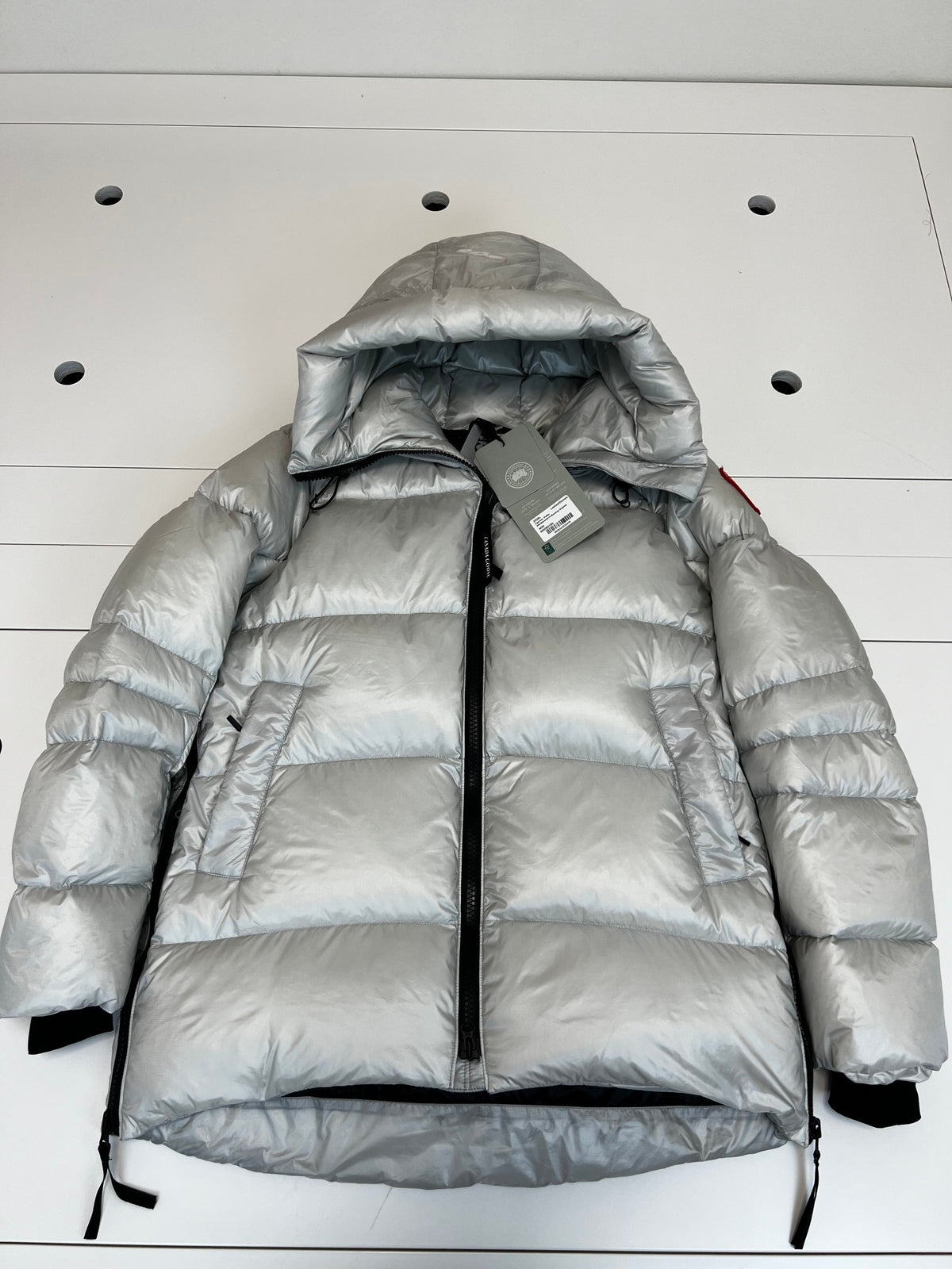 Canada Goose Women's Hooded Puffer Jacket with Curved Hem