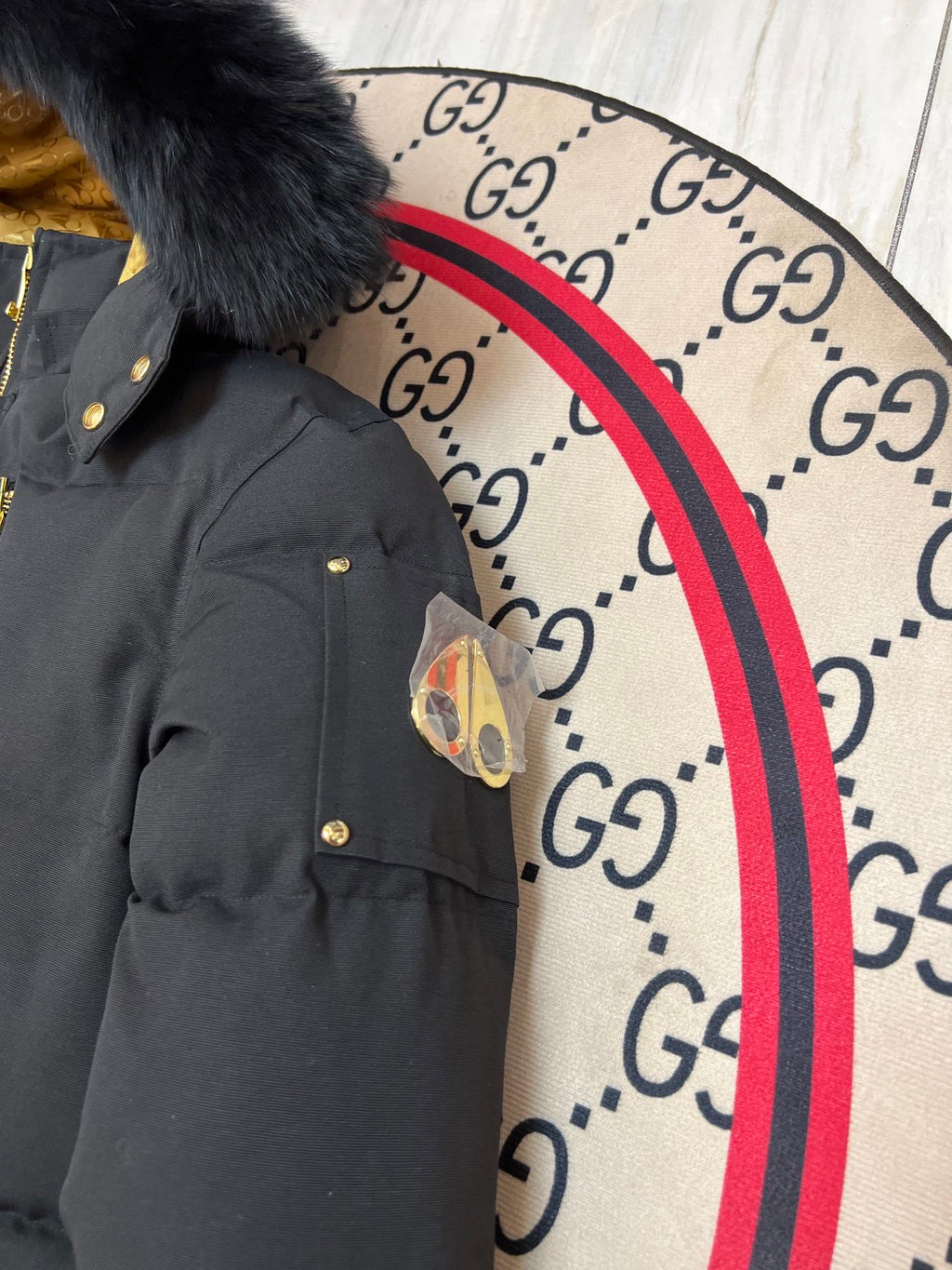Moose Knuckles Men's Quilted Hooded Jacket with Gold-Tone Hardware