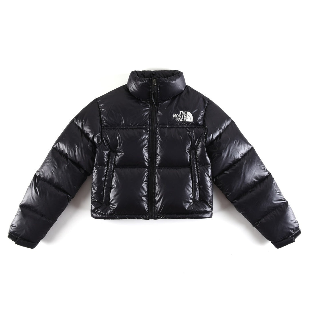 The North Face Glossy Cropped Stand-Collar Puffer Jacket