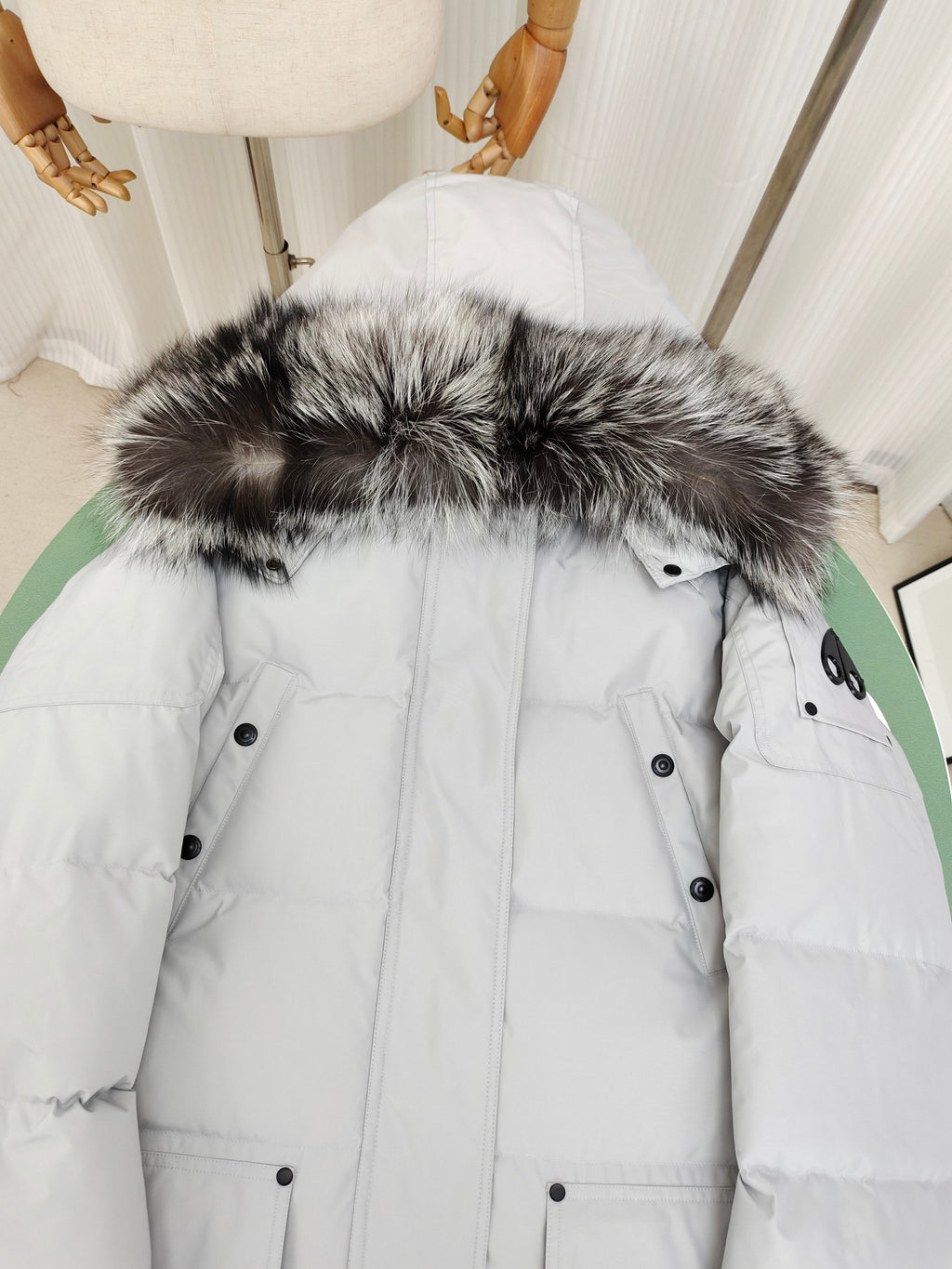 Moose Knuckles Women's Long Quilted Parka with Trimmed Hood