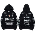 Corteiz All-Over Multi-Logo Heavyweight Hoodie - Black