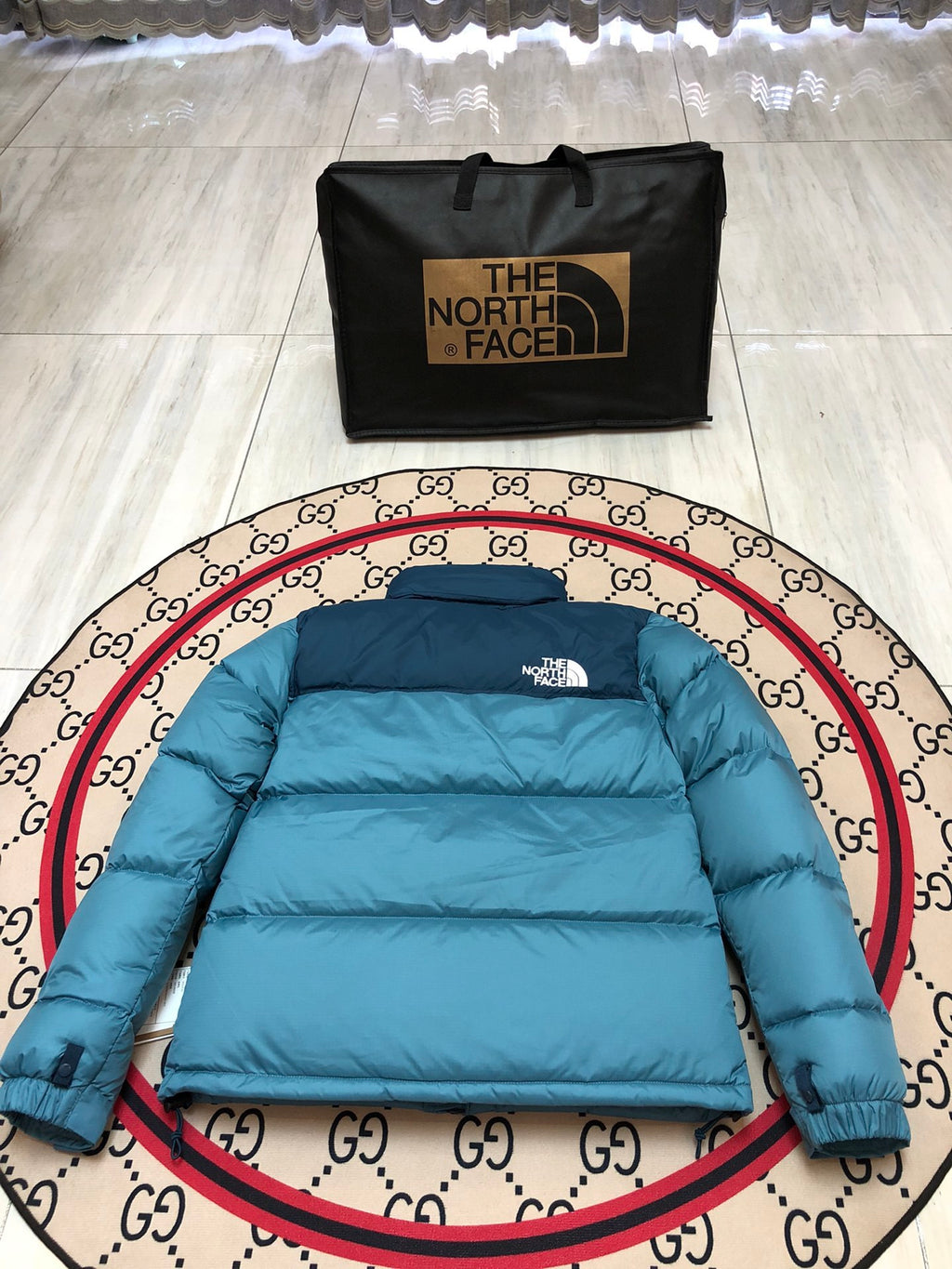 The North Face 1996 Color-Block Puffer Jacket in Blue
