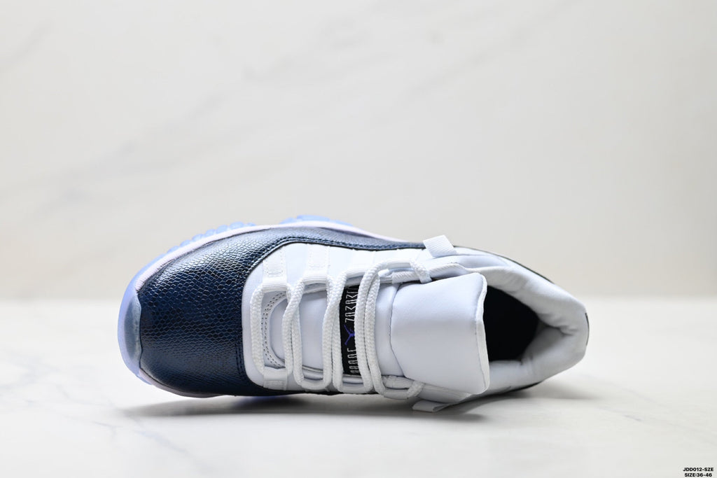 Air Jordan 11 Retro White Navy and Icy Blue Unisex Sneakers Style 15
