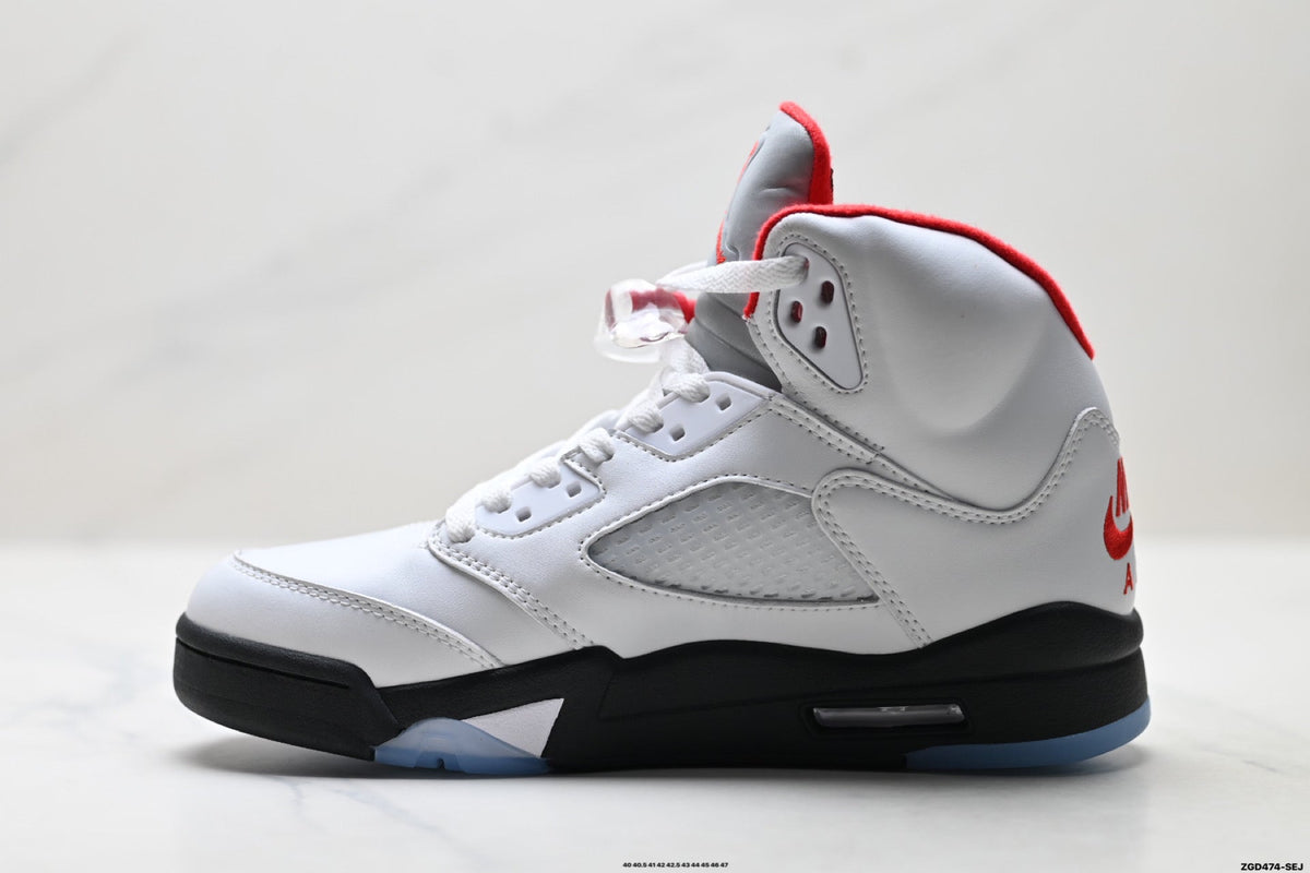 Air Jordan 5 Retro White Fire Red Ice Sneakers