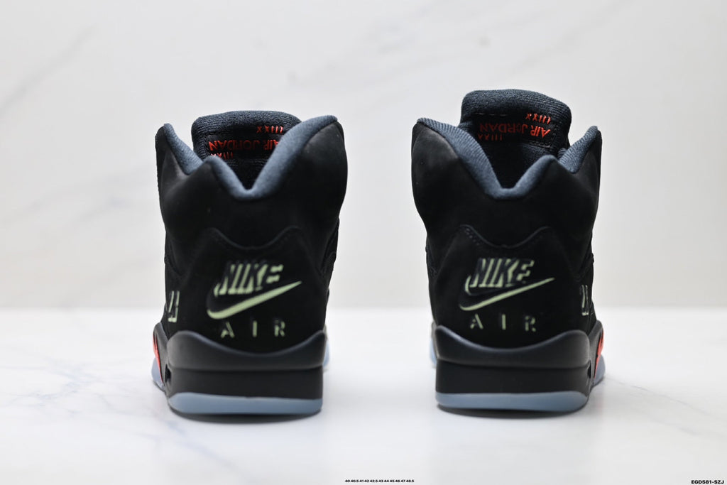 Air Jordan 5 Retro Black Fire Red Green Sneakers