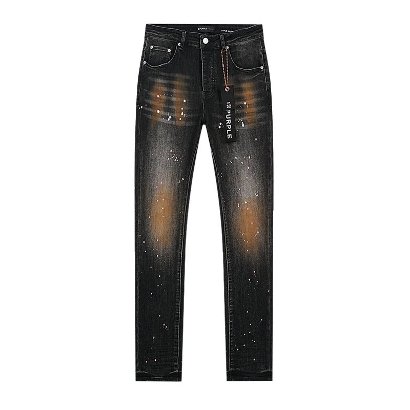 Purple Brand Distressed Paint-Splatter Jeans