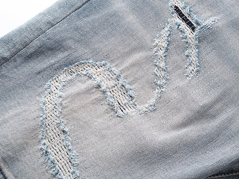 Purple Brand Light Blue Distressed Raw Hem Denim Shorts