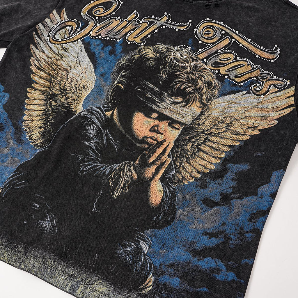 SAINT Tears Angel Graphic Short-Sleeve T-Shirt