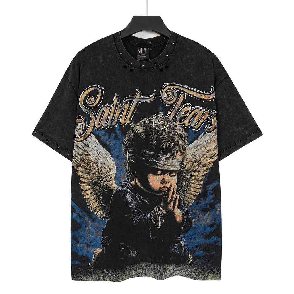 SAINT Tears Angel Graphic Short-Sleeve T-Shirt