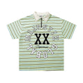 MAJESTIK Mint Green Striped Half-Zip Polo Shirt
