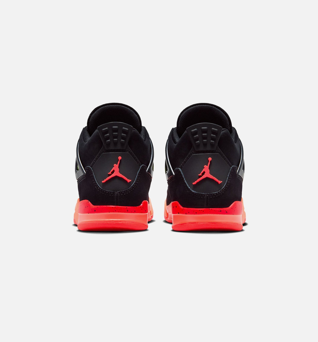 Air Jordan 4 Retro Black Infrared 23 Preschool Shoes - Black Infrared 23 Bright Mango