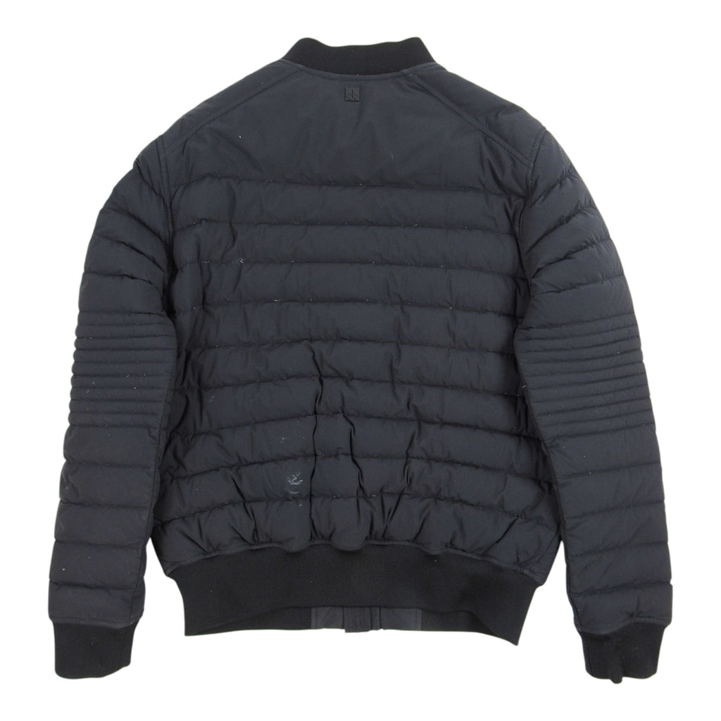 Moose Knuckles Black Quilted Down Bomber Jacket