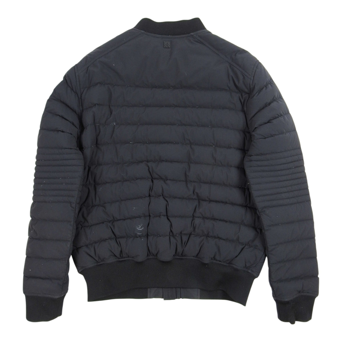 Moose Knuckles Black Quilted Down Bomber Jacket