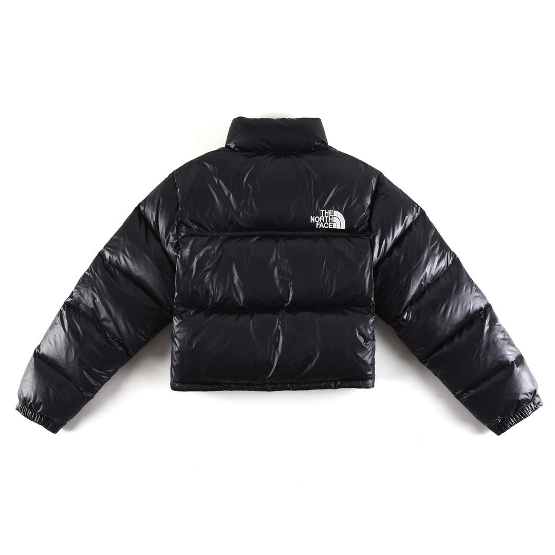 The North Face Glossy Cropped Stand-Collar Puffer Jacket