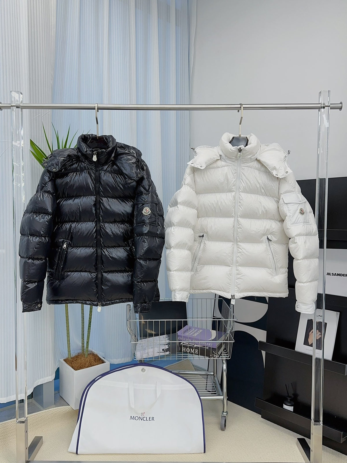 Moncler Maya Glossy Hooded Puffer Jacket