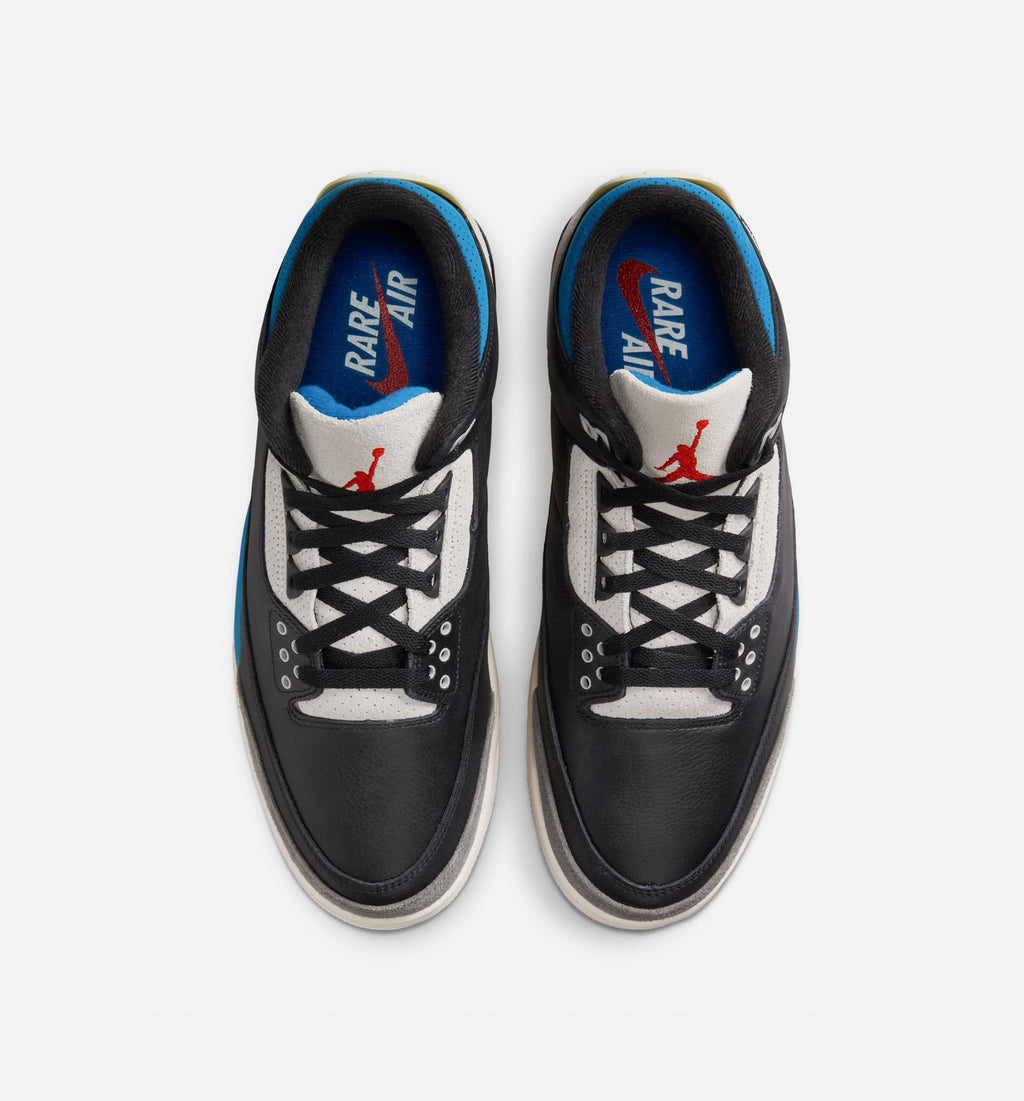 Air Jordan 3 Retro OG Rare Air Men's Sneakers - Black / Chile Red / Neutral Grey
