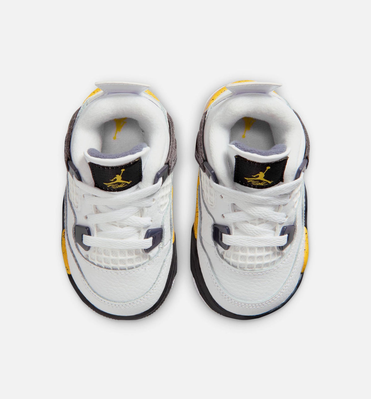 Air Jordan 4 Retro Rare Air Tour Yellow Infant/Toddler Shoes - White Dark Blue Grey Black Tour Yellow