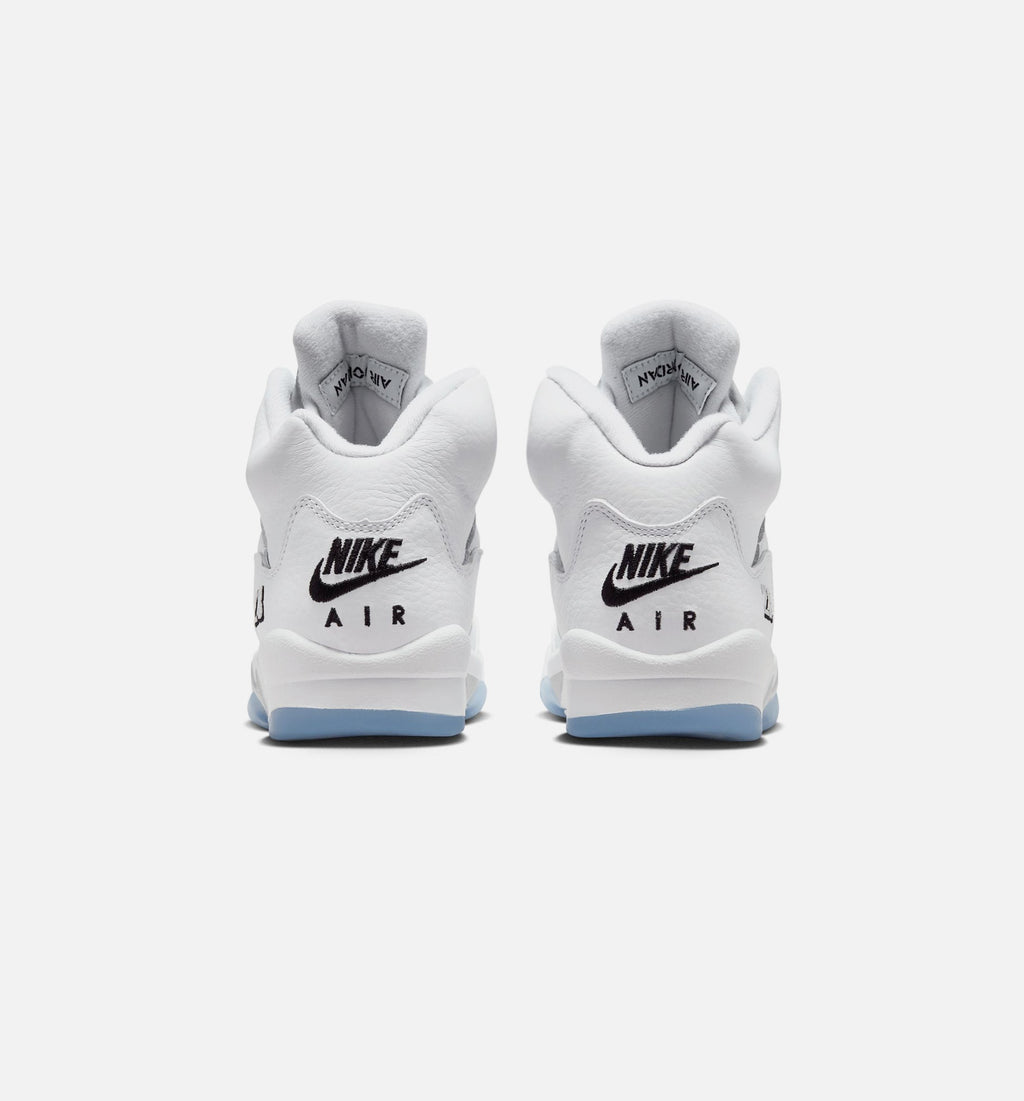 Air Jordan 5 Retro OG White Metallic Grade School Lifestyle Shoes - White/Black/Metallic Silver
