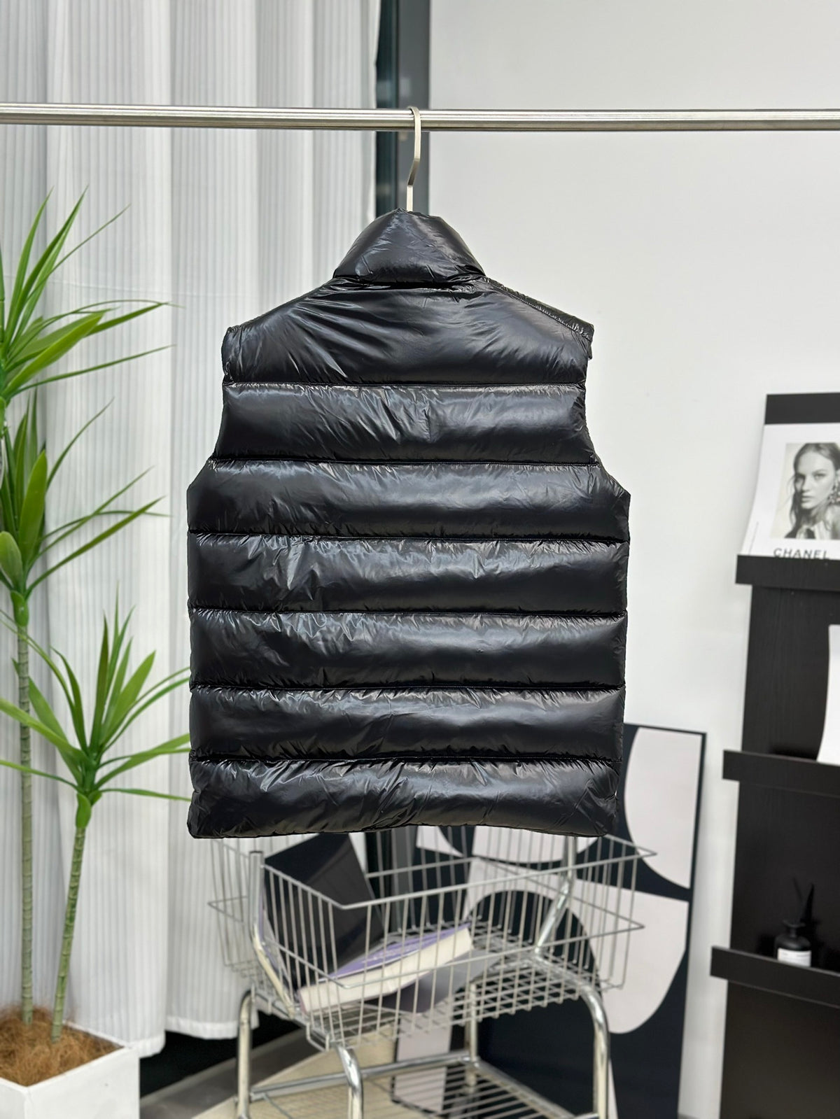 Moncler Stand-Collar Quilted Vest with Zip Pockets