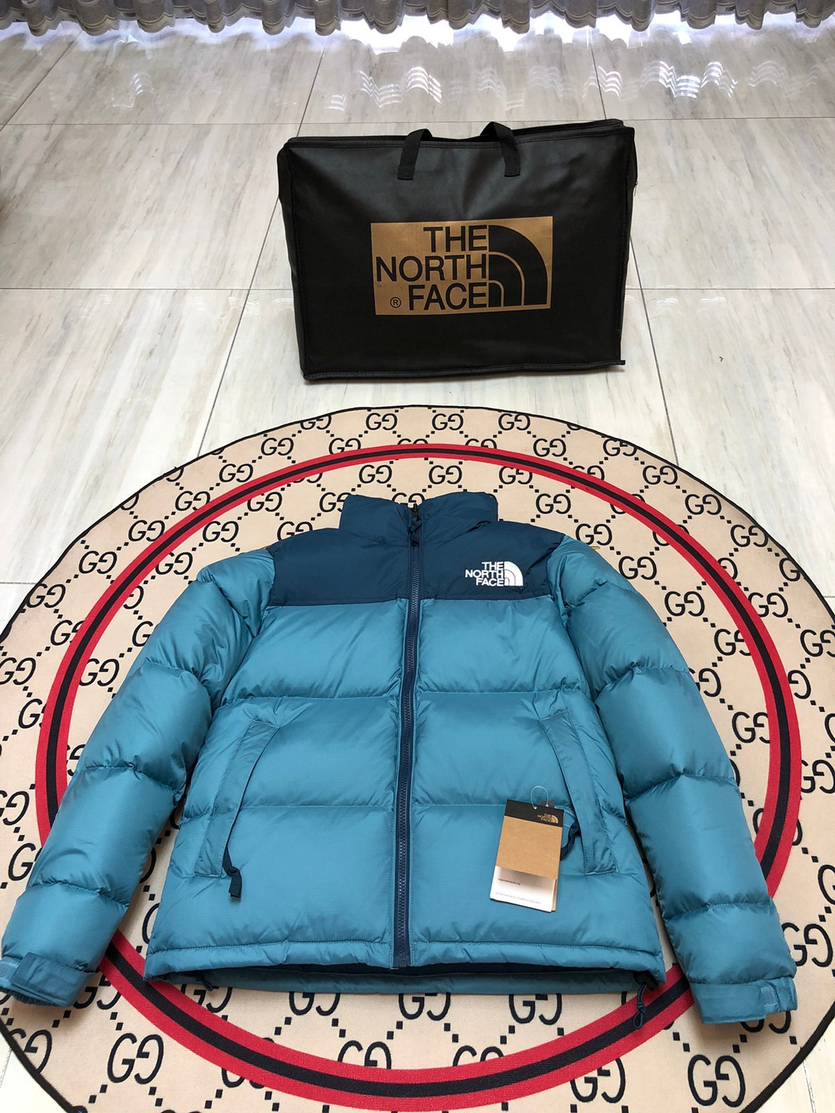 The North Face 1996 Color-Block Puffer Jacket in Blue