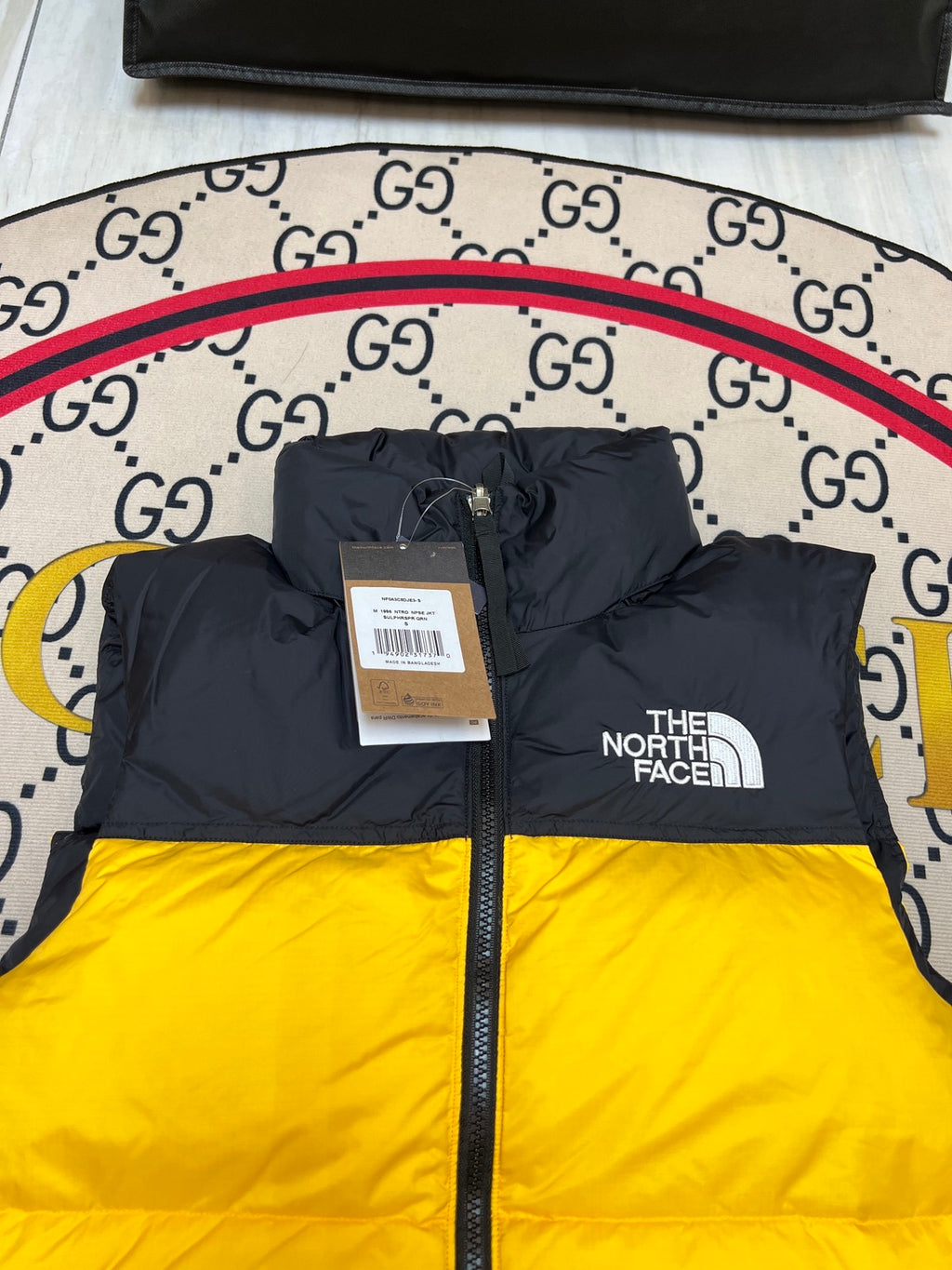 The North Face Unisex Color-Block Puffer Vest in Yellow