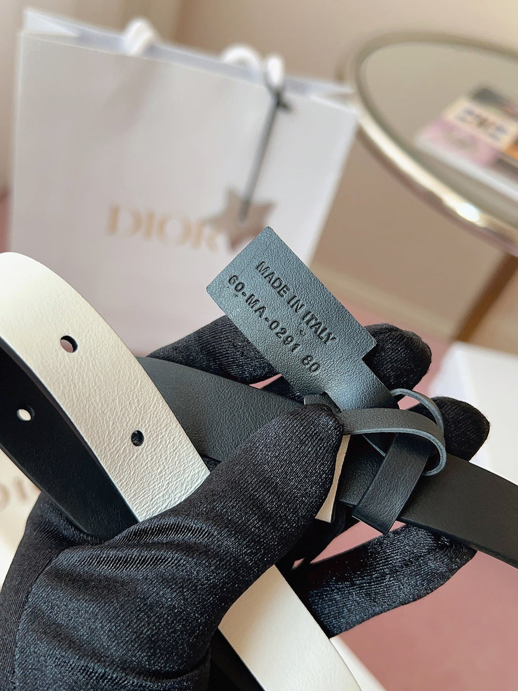 DIOR 25S BELT 20 MM IN BLACK CALFSKIN 618008