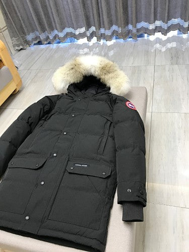 Canada Goose Long Quilted Hooded Parka with Flap Pockets