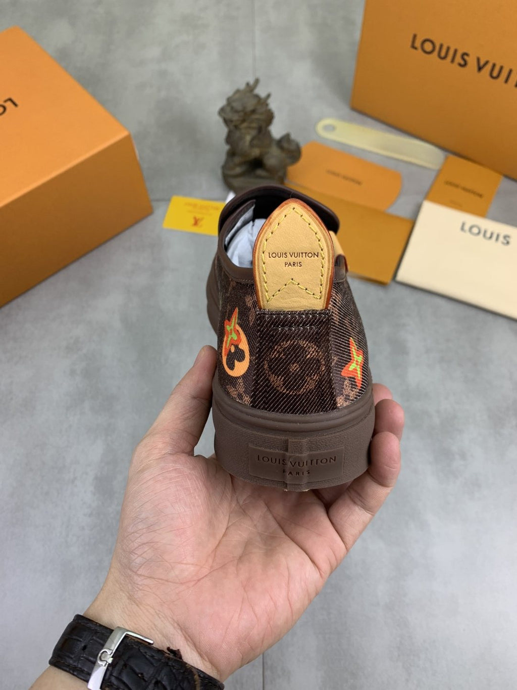 Louis Vuitton Floral Print Slip-On Shoes