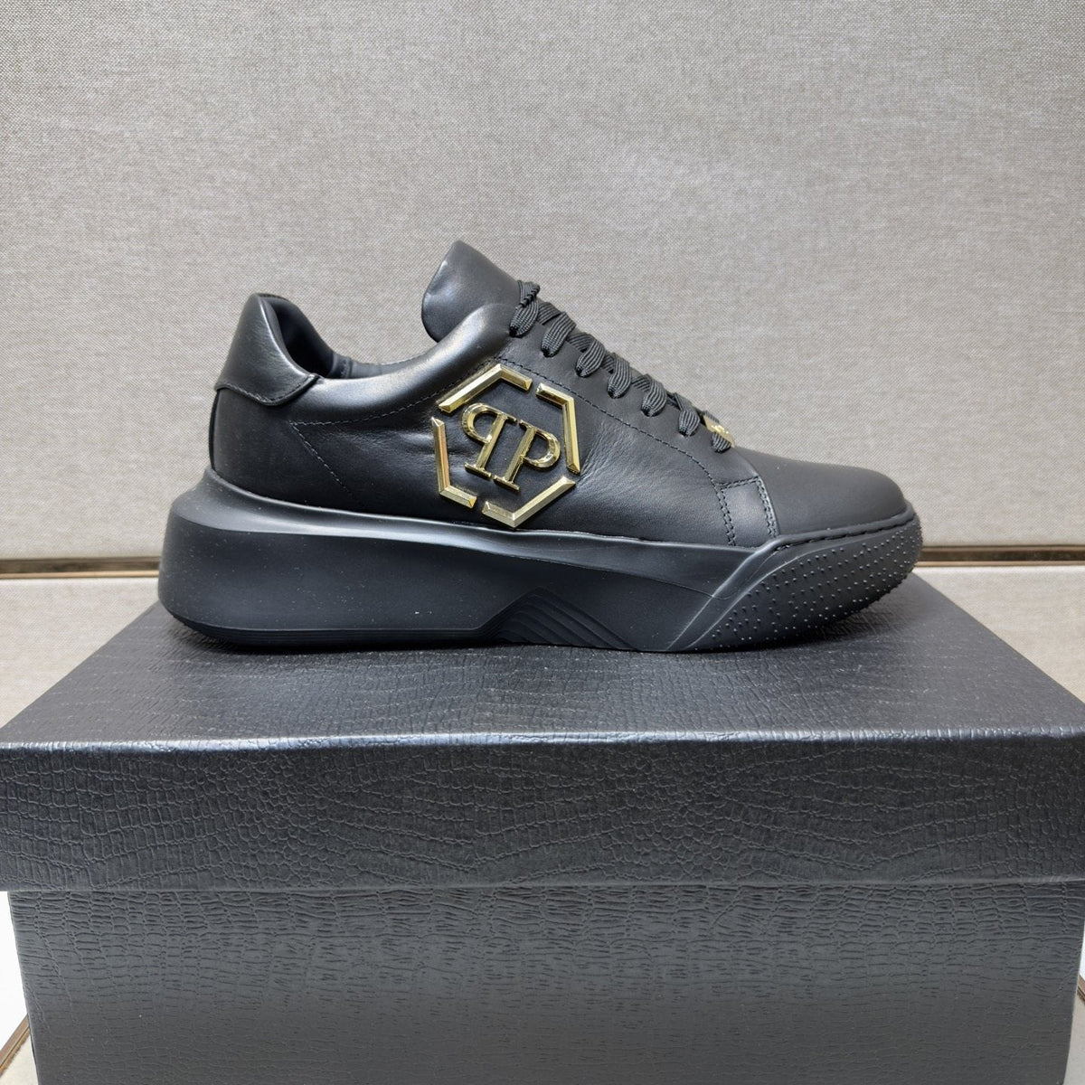 Philipp Plein Men's Black Gold-Accent Sneakers