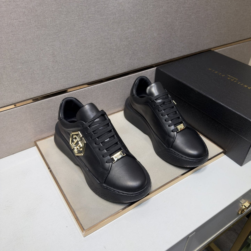 Philipp Plein Men's Black Gold-Accent Sneakers