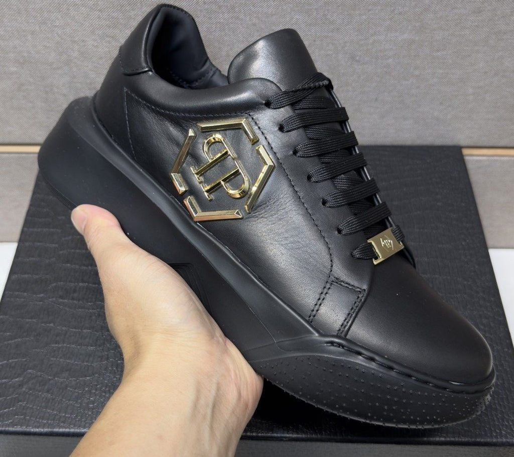 Philipp Plein Men's Black Gold-Accent Sneakers