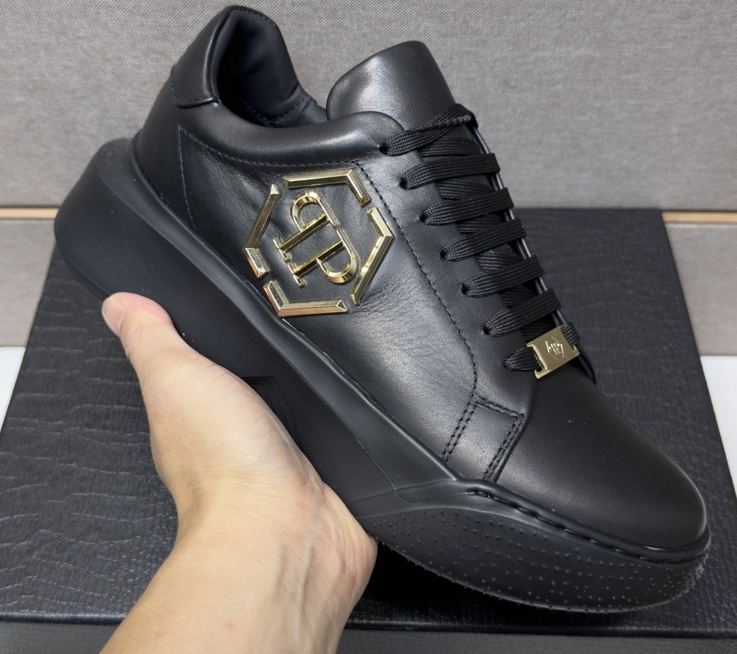 Philipp Plein Men's Black Gold-Accent Sneakers