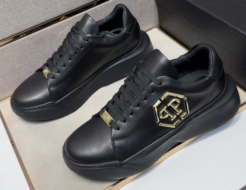 Philipp Plein Men's Black Gold-Accent Sneakers