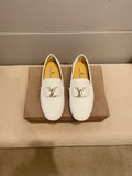 Louis Vuitton Cream White Logo Loafers