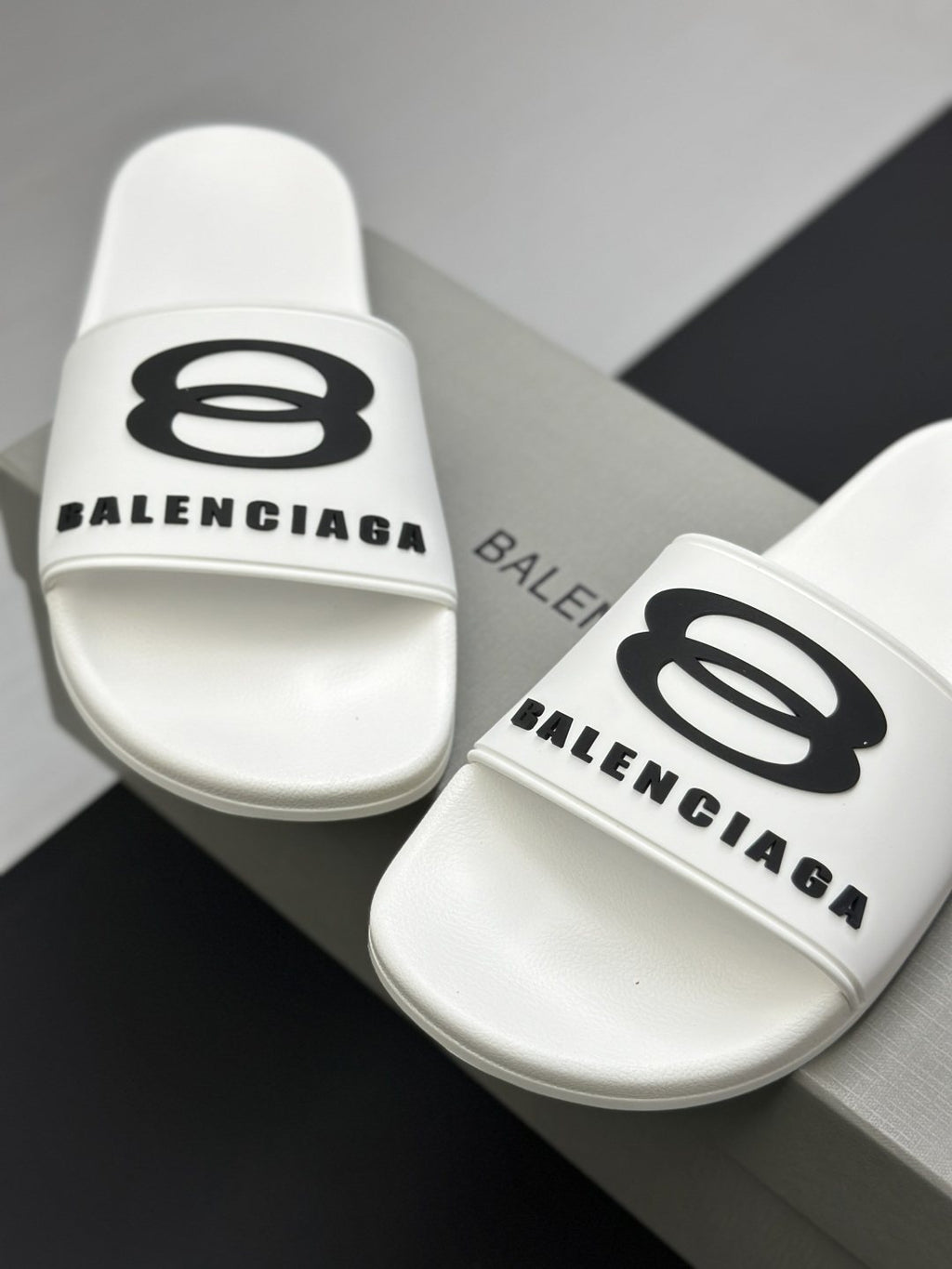 Balenciaga Logo Strap Slide Sandals