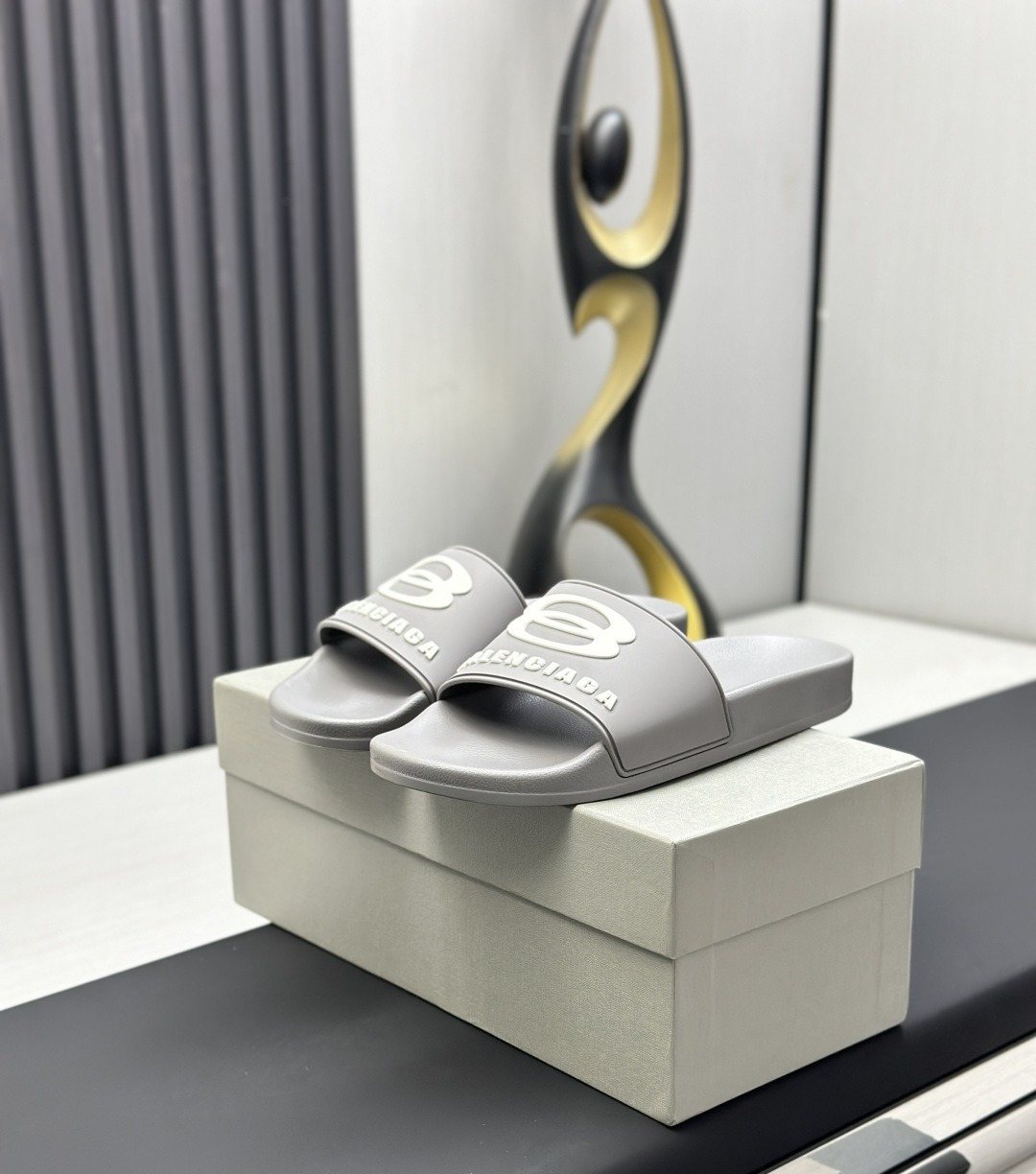 Balenciaga Logo Strap Slide Sandals