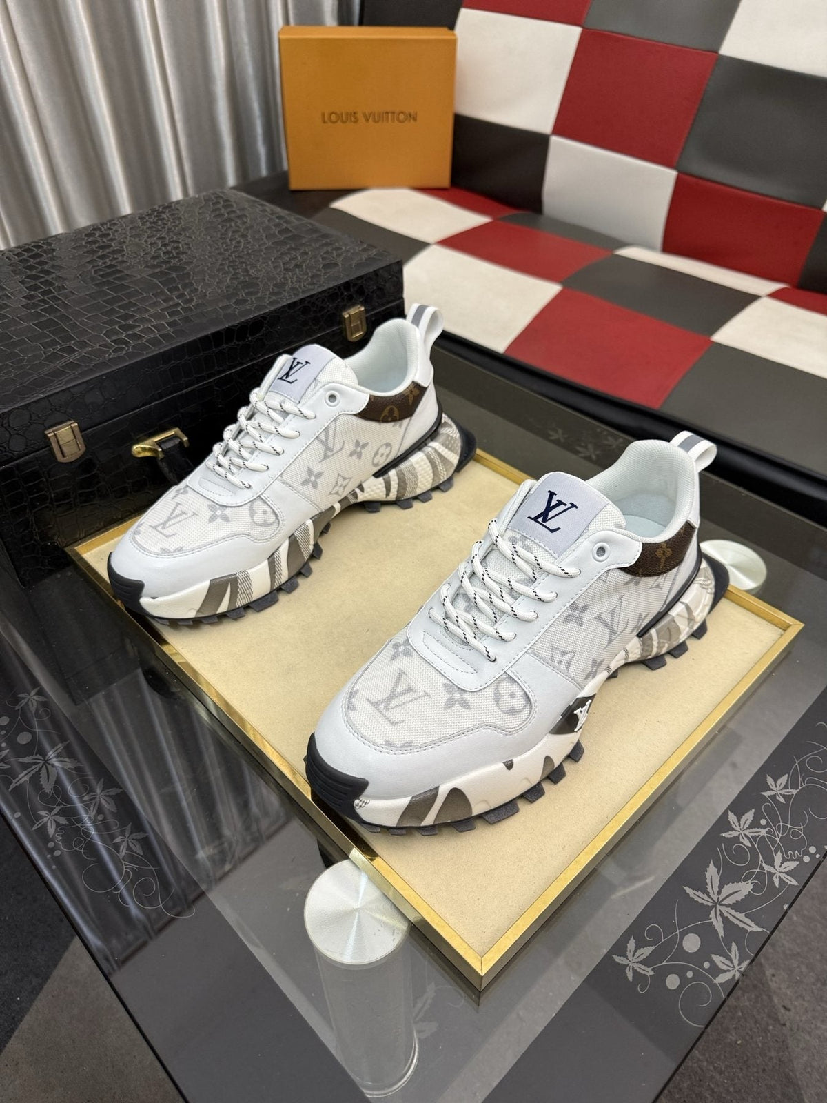 Louis Vuitton Graphic-Pattern Chunky Sneakers