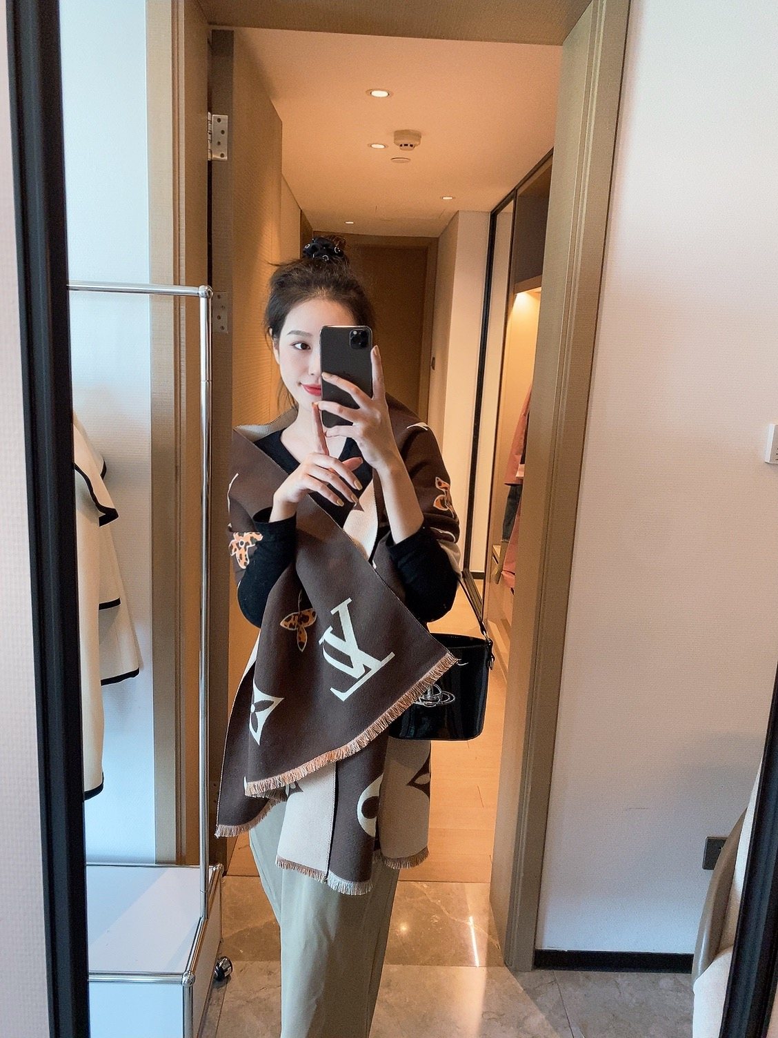 Louis Vuitton Monogram Fringed Scarf