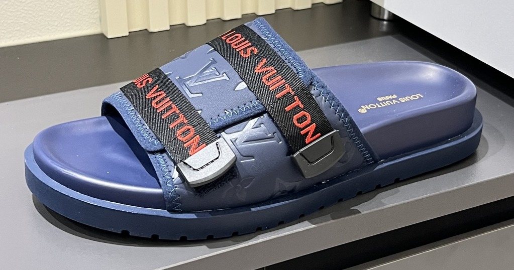 Louis Vuitton Wide Strap Slide Sandals