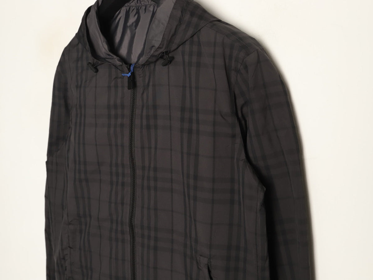 Burberry Reversible Check Hooded Jacket - Black and Charcoal