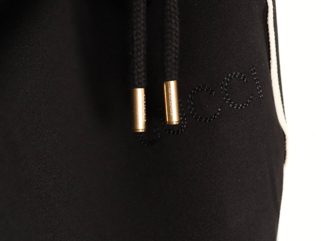 Gucci Side-Lettering Trim Drawstring Trousers - Black