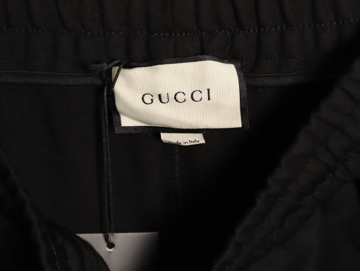 Gucci Side-Lettering Trim Drawstring Trousers - Black