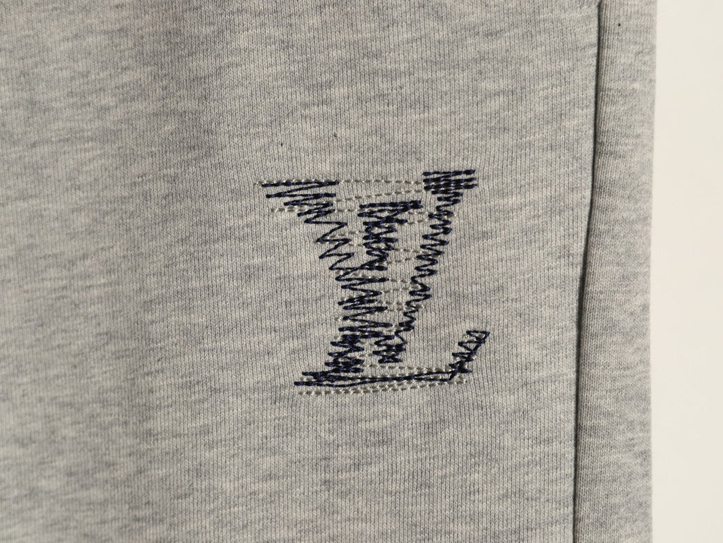 Louis Vuitton Sketch-Style Monogram Drawstring Trousers - Light Gray