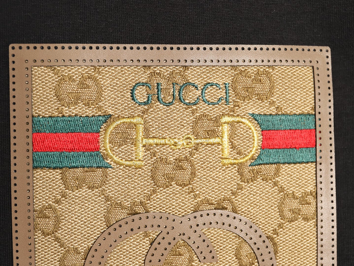 Gucci Monogram-Style Pocket-Patch Short-Sleeve T-Shirt - Black