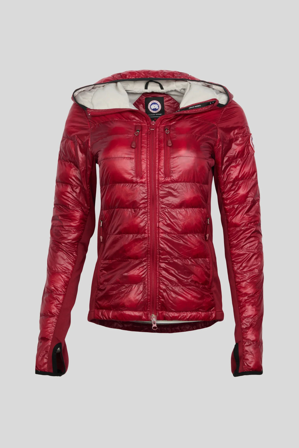 Canada Goose HyBridge Lite Hooded Quilted Jacket in Red